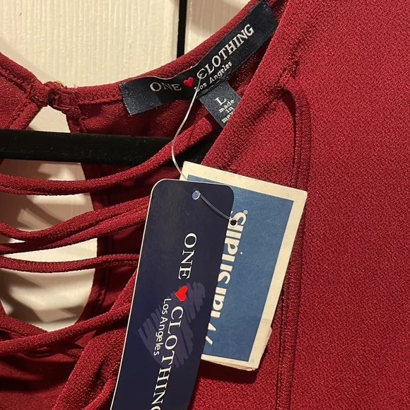 One Clothing Long Sleeve Burgundy Romper - Picture 3 of 6